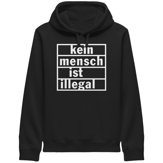 Kein Mensch ist illegal (Weiß) - Hoodie mit Seitentaschen