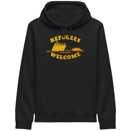 Refugees Welcome at sea (Gelb-Orange) - Hoodie mit Seitentaschen