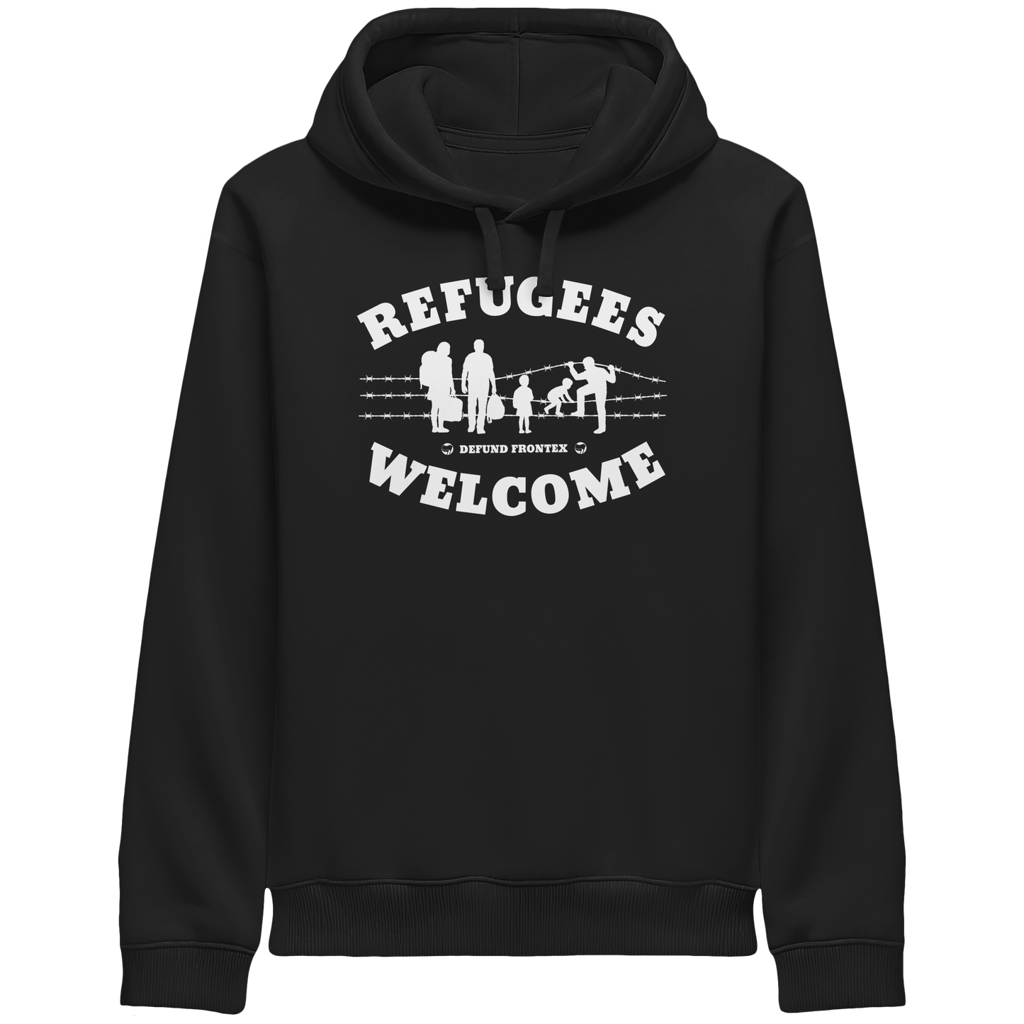 Refugees Welcome on land (Weiß) - Hoodie mit Seitentaschen