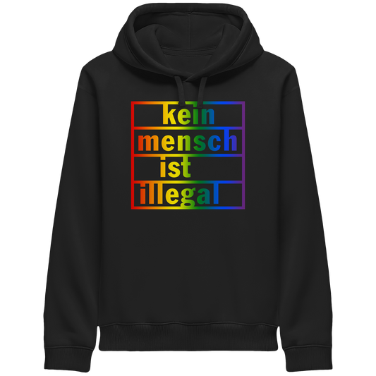 Kein Mensch ist illegal (Regenbogen) - Hoodie mit Seitentaschen