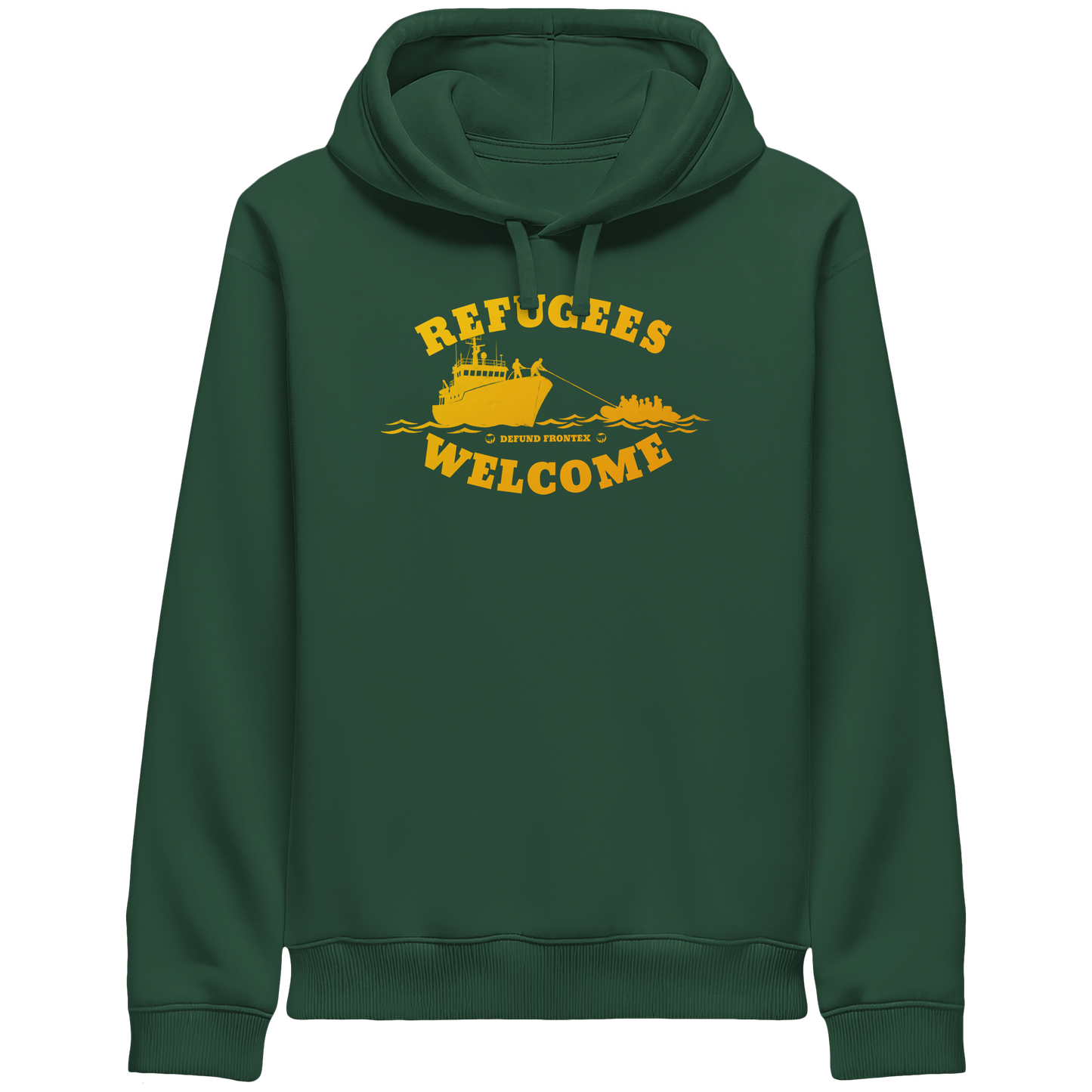 Refugees Welcome at sea (Gelb-Orange) - Hoodie mit Seitentaschen