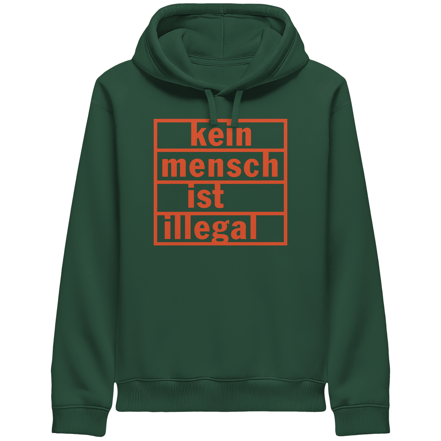 Kein Mensch ist illegal (Orange) - Hoodie mit Seitentaschen