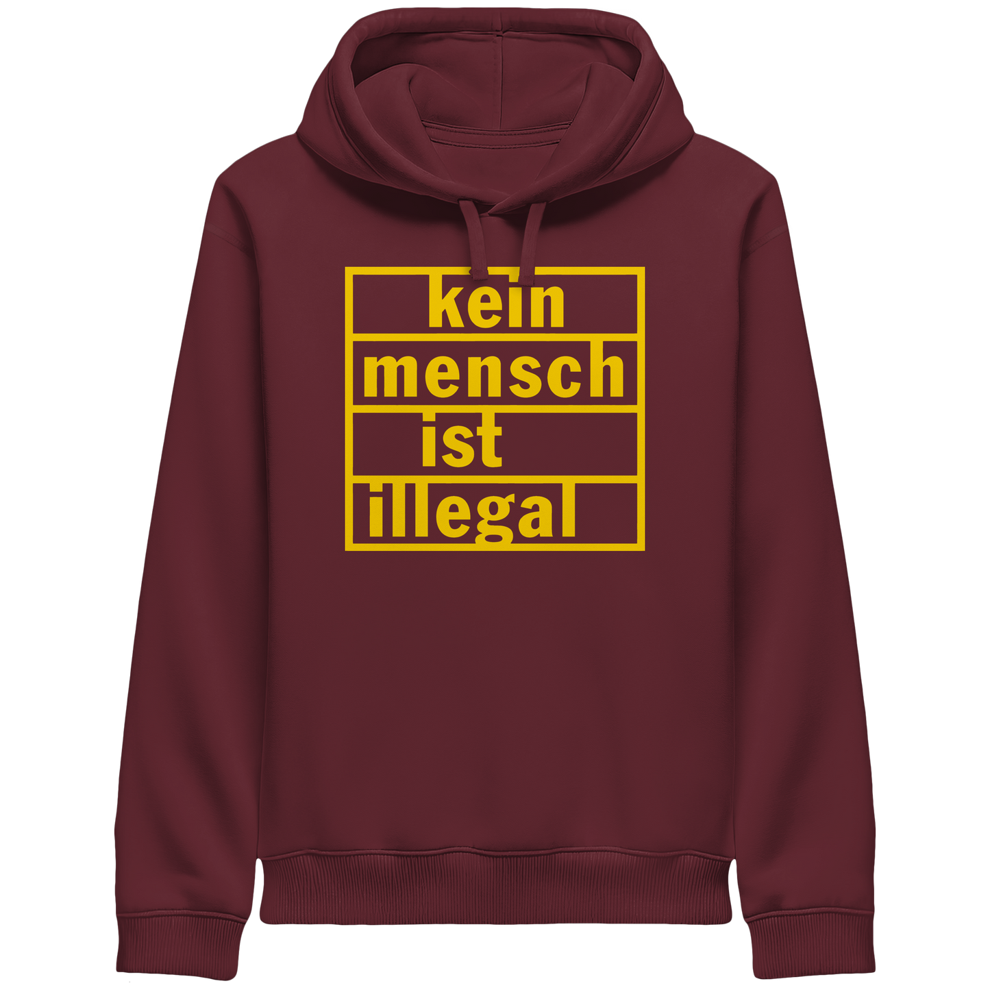 Kein Mensch ist illegal (Gelb) - Hoodie mit Seitentaschen
