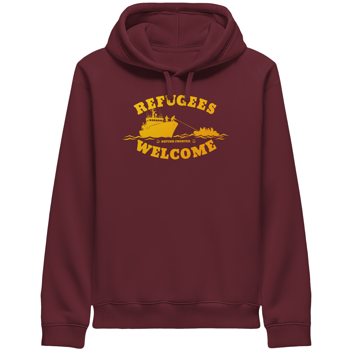 Refugees Welcome at sea (Gelb-Orange) - Hoodie mit Seitentaschen