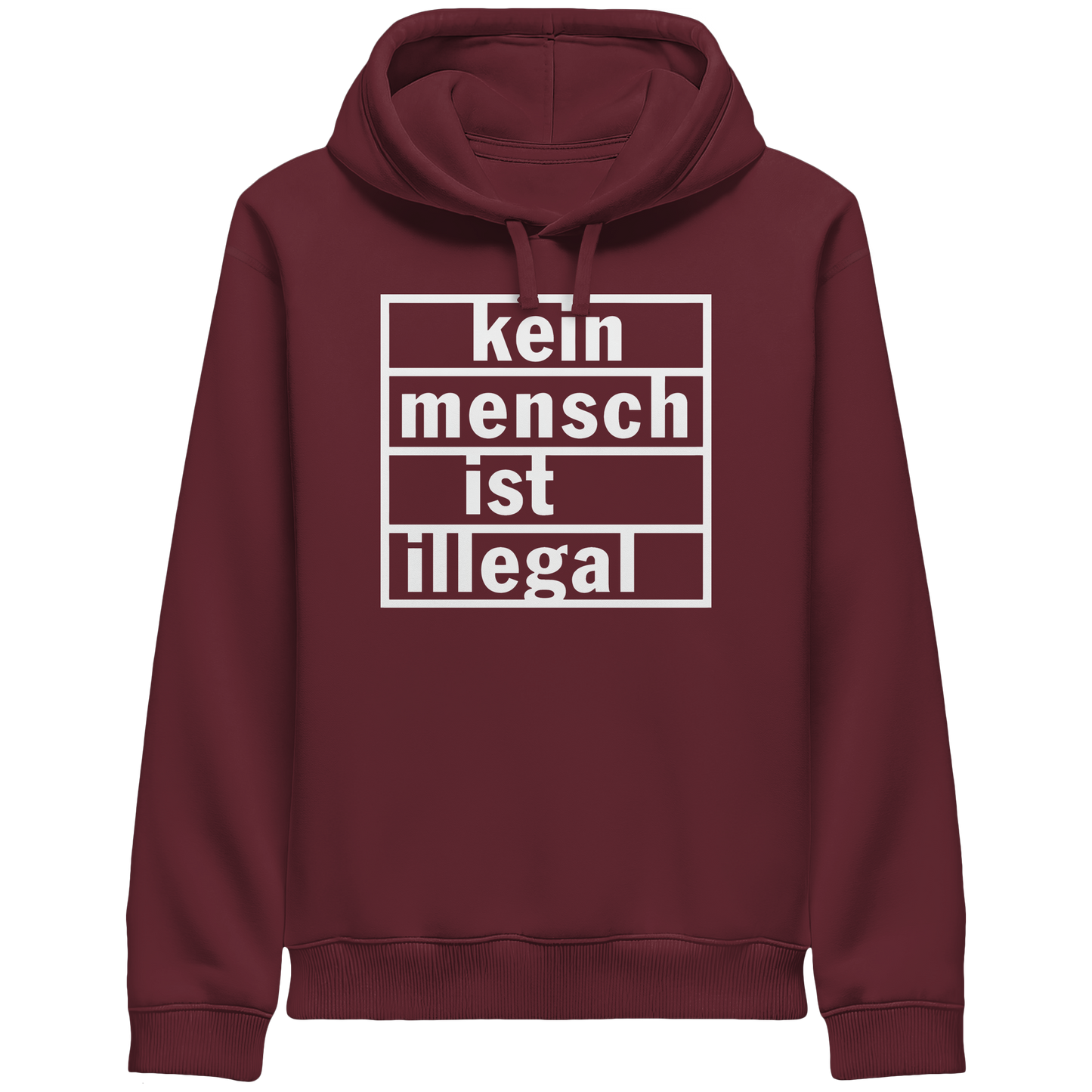 Kein Mensch ist illegal (Weiß) - Hoodie mit Seitentaschen