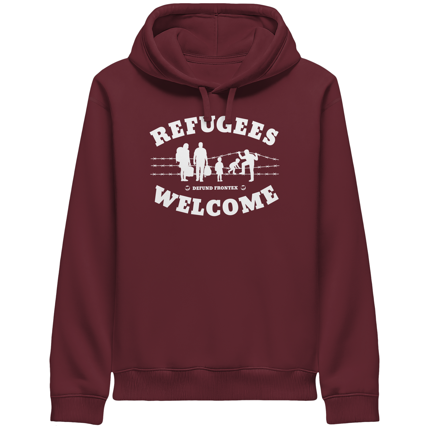 Refugees Welcome on land (Weiß) - Hoodie mit Seitentaschen