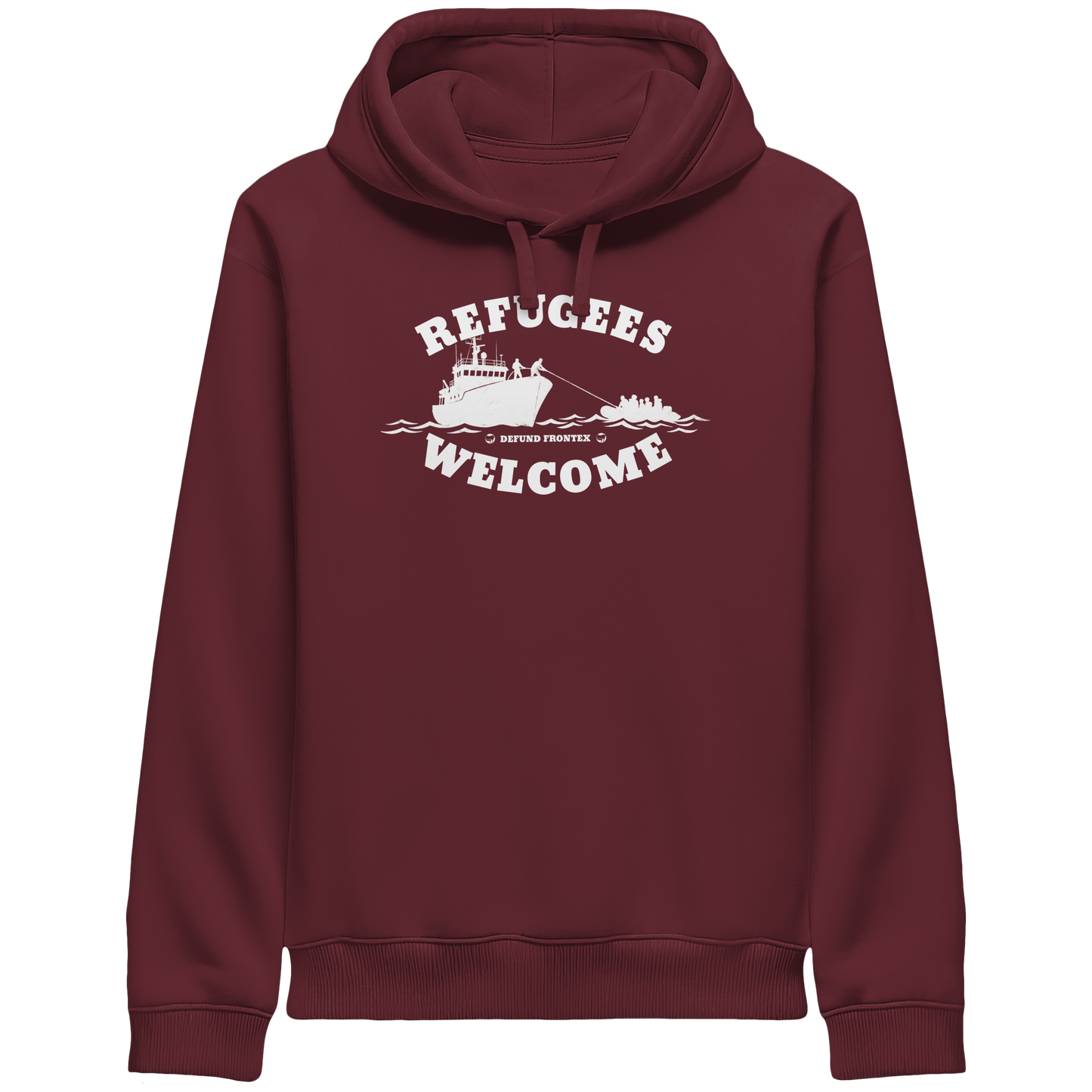 Refugees Welcome at sea (Weiß) - Hoodie mit Seitentaschen