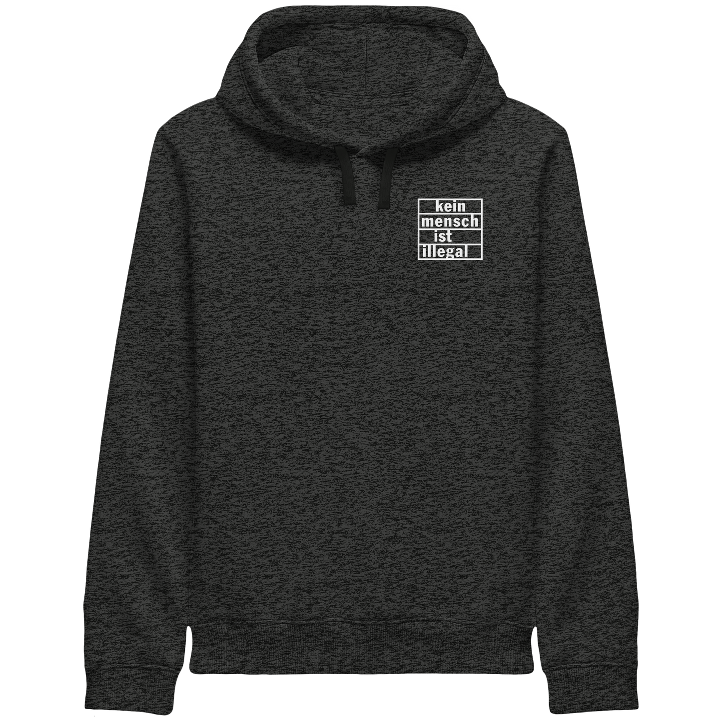 Kein Mensch ist illegal (Weiß; kleiner Druck) - Hoodie mit Seitentaschen