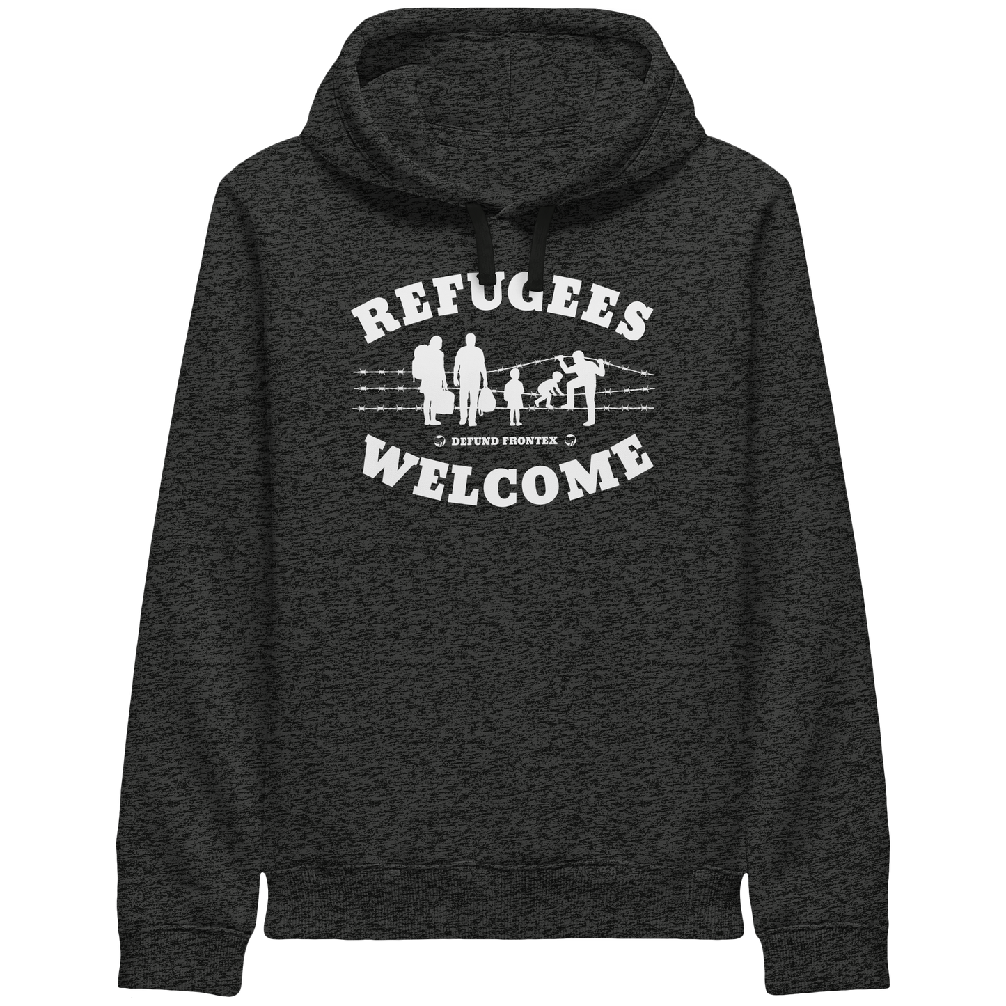 Refugees Welcome on land (Weiß) - Hoodie mit Seitentaschen