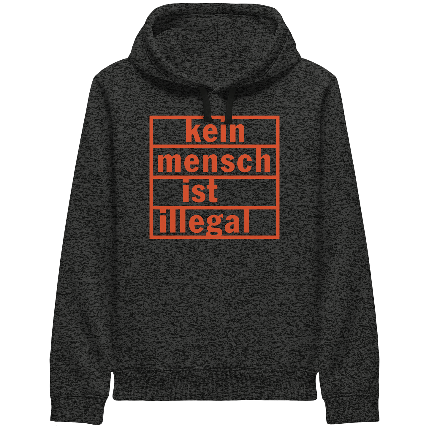 Kein Mensch ist illegal (Orange) - Hoodie mit Seitentaschen