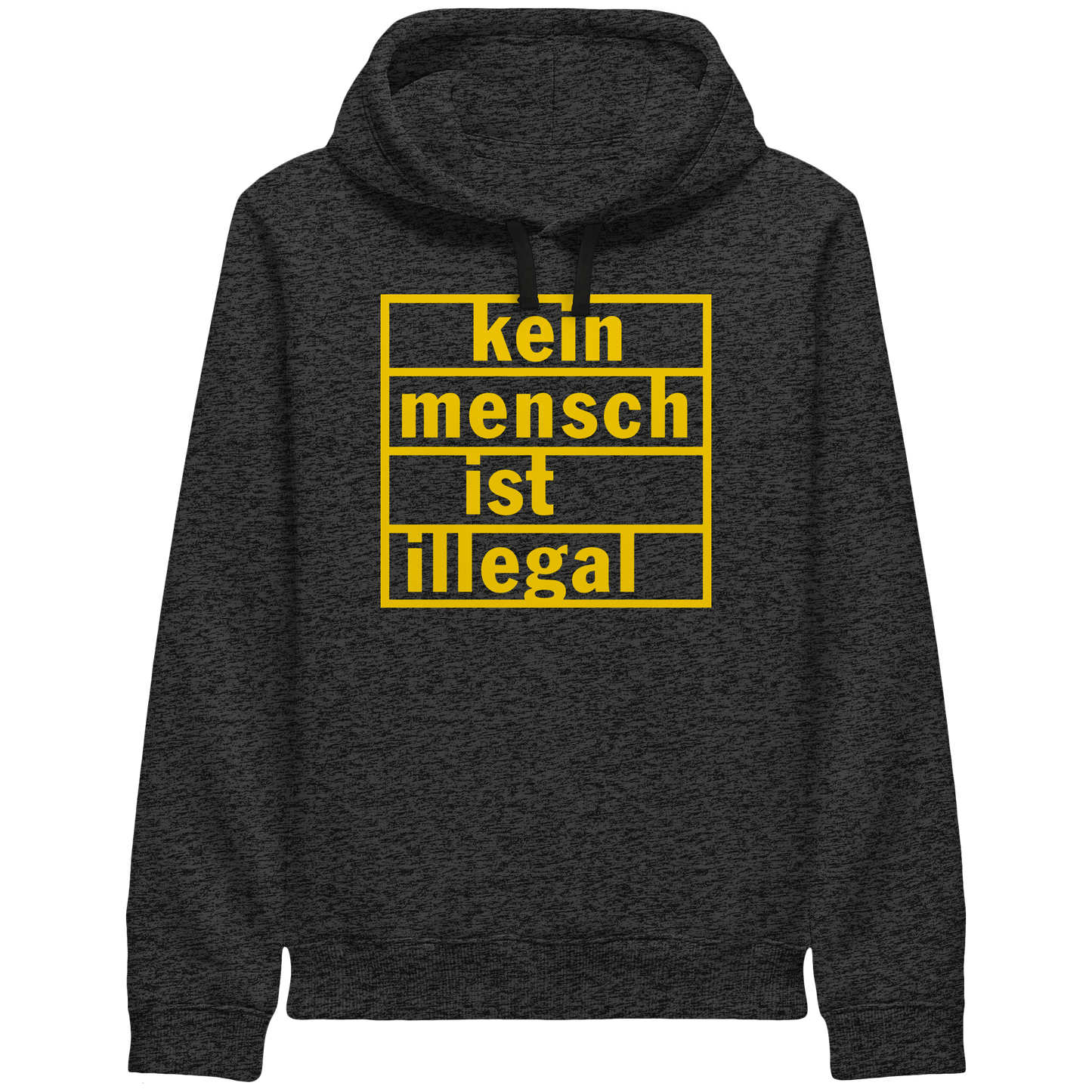 Kein Mensch ist illegal (Gelb) - Hoodie mit Seitentaschen