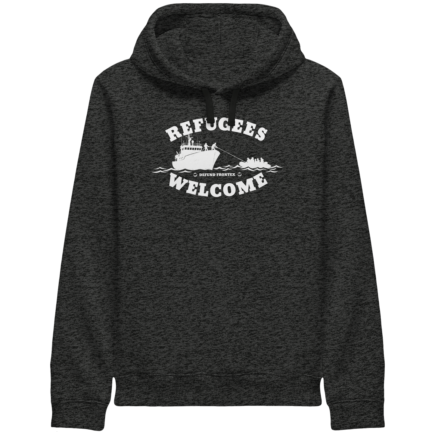 Refugees Welcome at sea (Weiß) - Hoodie mit Seitentaschen