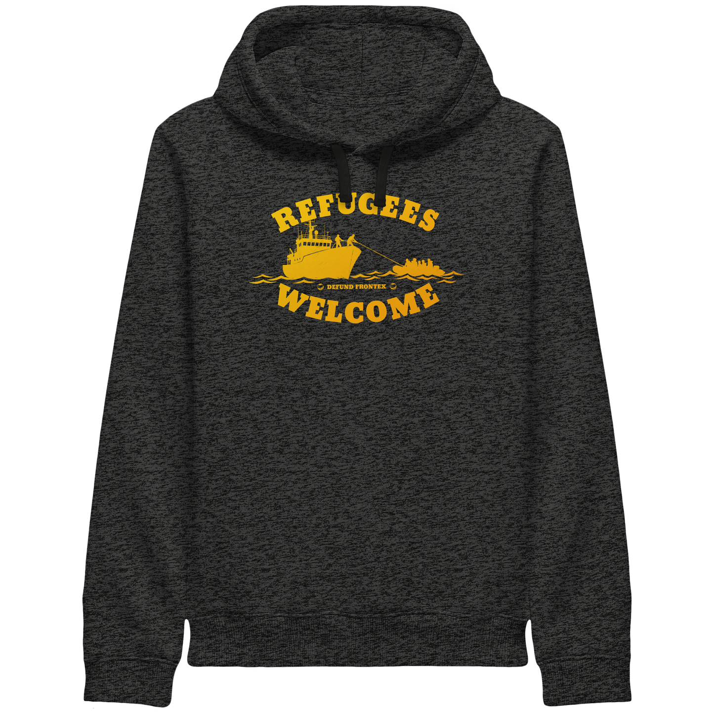 Refugees Welcome at sea (Gelb-Orange) - Hoodie mit Seitentaschen