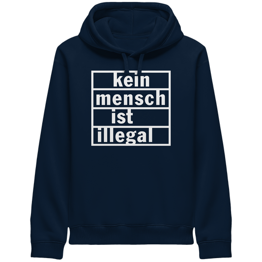 Kein Mensch ist illegal (Weiß) - Hoodie mit Seitentaschen