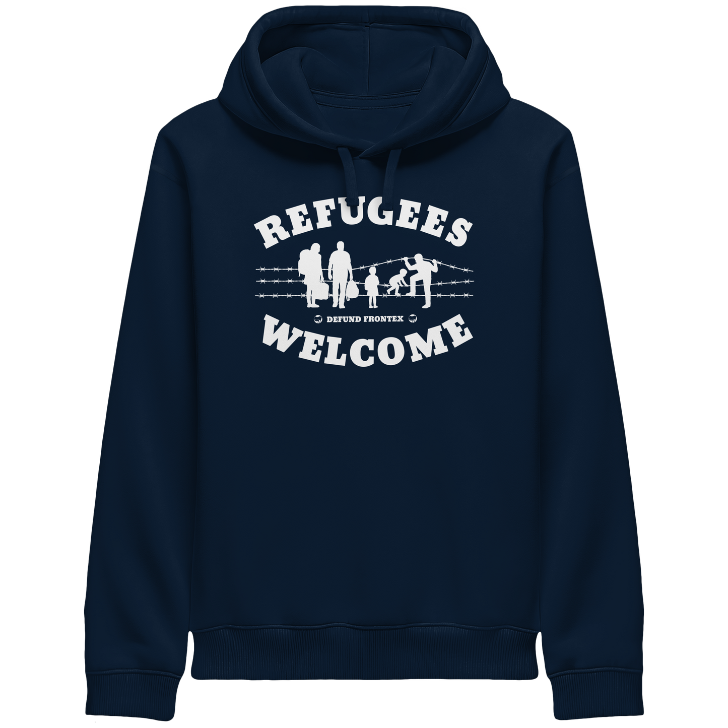 Refugees Welcome on land (Weiß) - Hoodie mit Seitentaschen