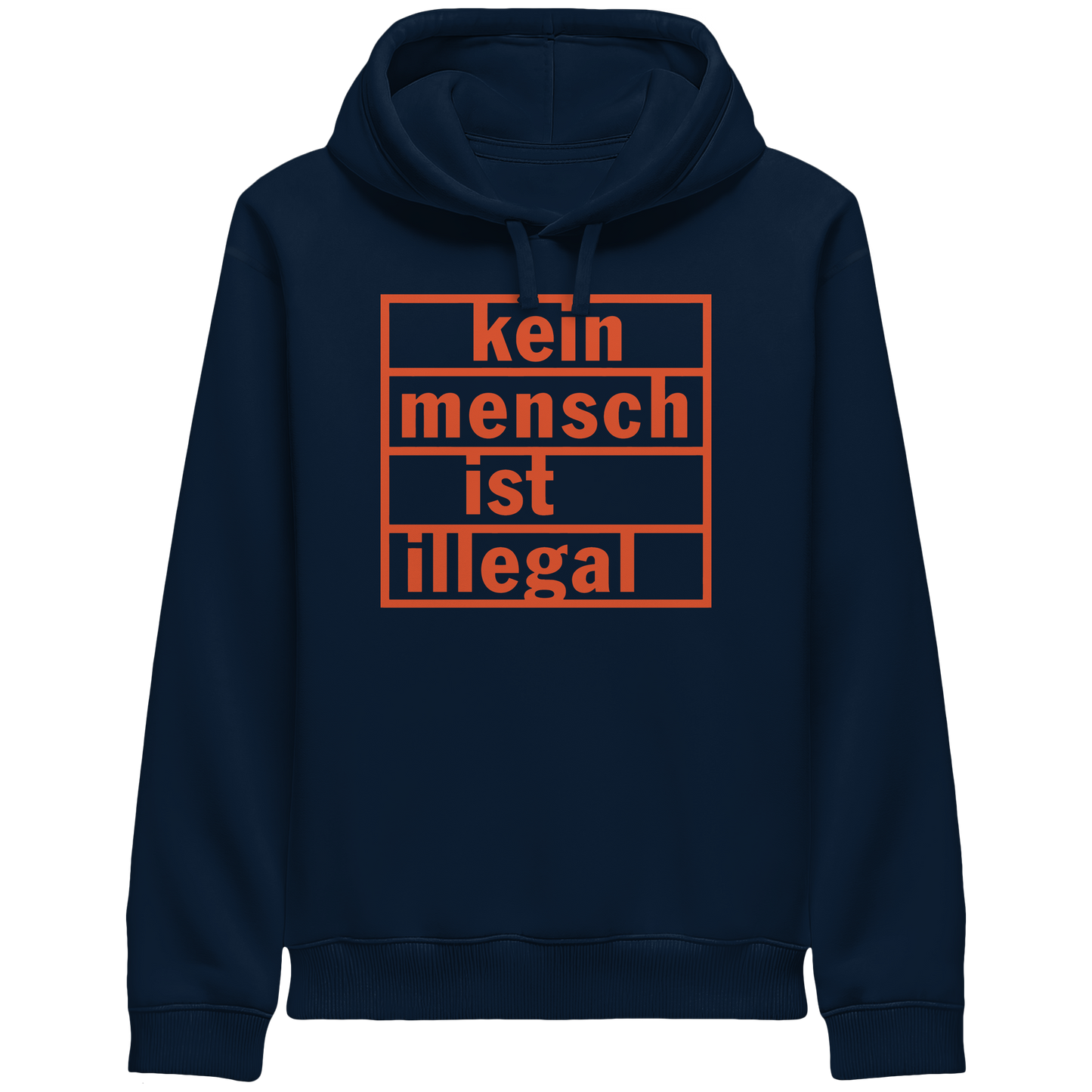 Kein Mensch ist illegal (Orange) - Hoodie mit Seitentaschen