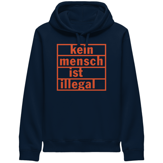 Kein Mensch ist illegal (Orange) - Hoodie mit Seitentaschen