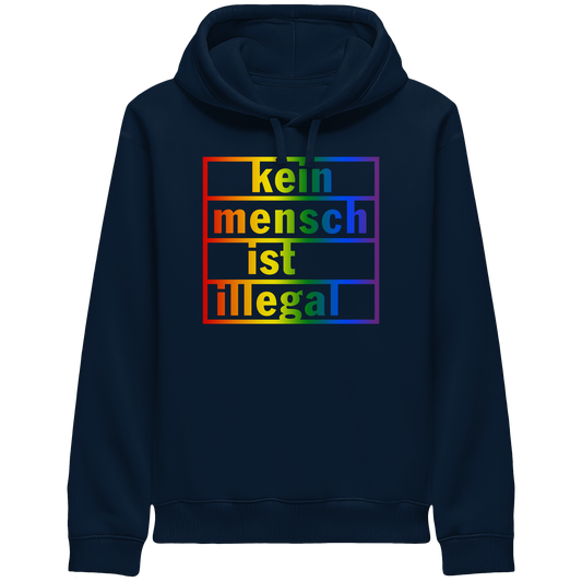 Kein Mensch ist illegal (Regenbogen) - Hoodie mit Seitentaschen