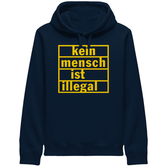 Kein Mensch ist illegal (Gelb) - Hoodie mit Seitentaschen