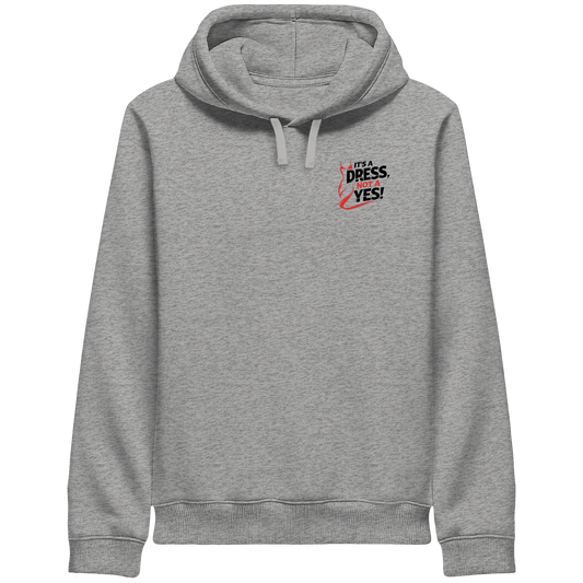 It's a dress, not a yes (Schwarz/rot; kleiner Druck) - Hoodie mit Seitentaschen