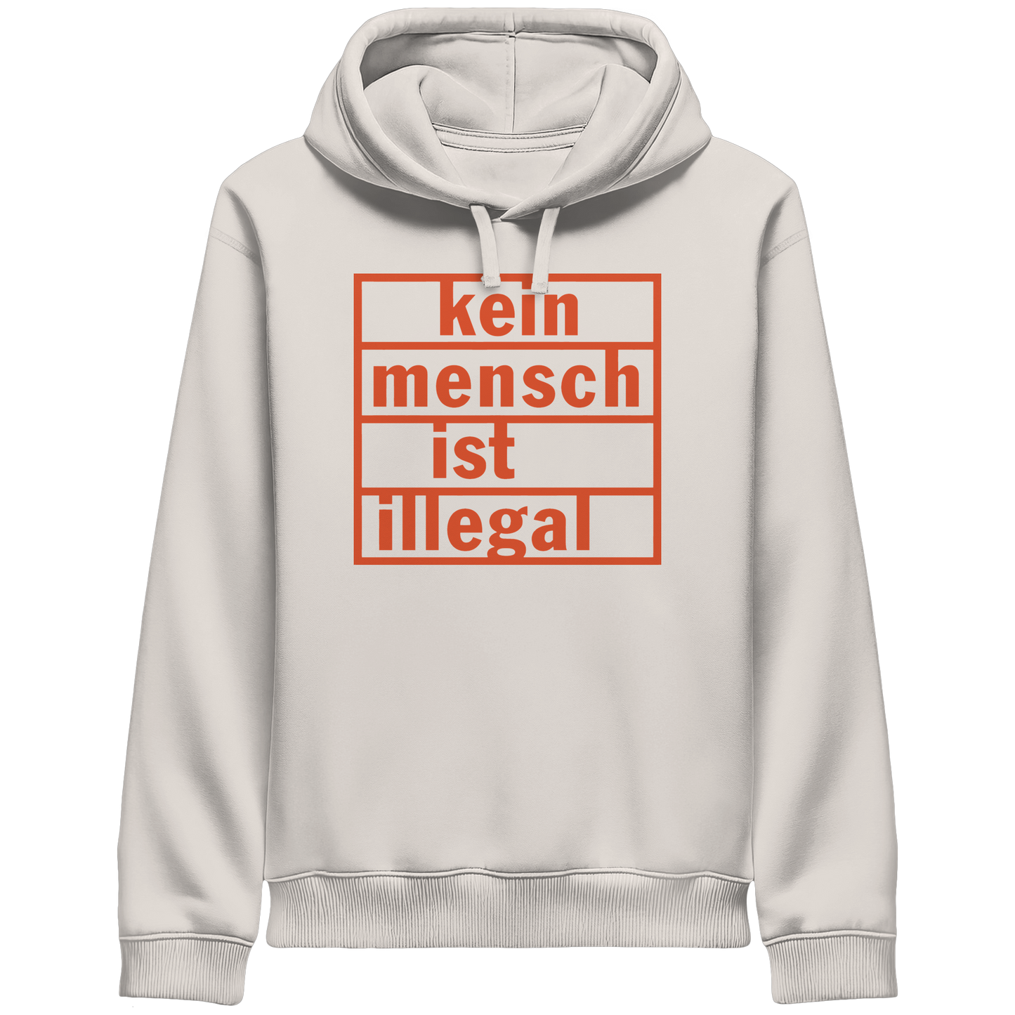 Kein Mensch ist illegal (Orange) - Hoodie mit Seitentaschen