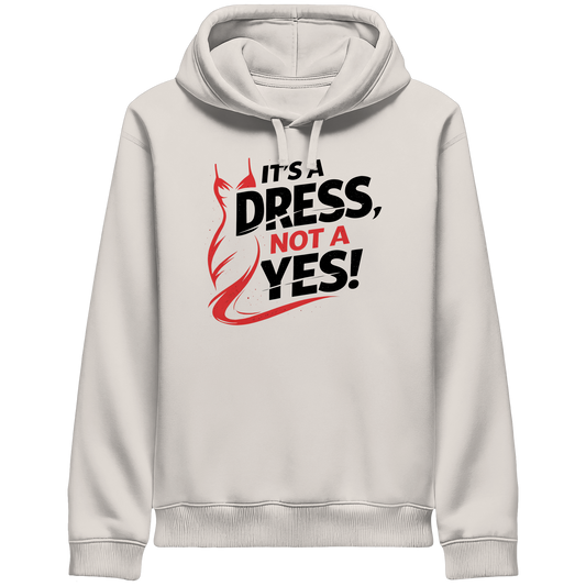 It's a dress, not a yes (Schwarz/rot) - Hoodie mit Seitentaschen