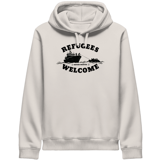 Refugees Welcome at sea (Schwarz) - Hoodie mit Seitentaschen