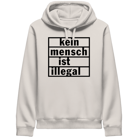 Kein Mensch ist illegal (Schwarz) - Hoodie mit Seitentaschen