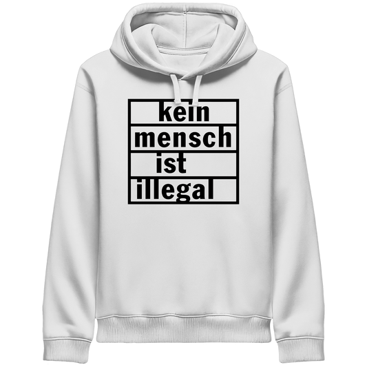 Kein Mensch ist illegal (Schwarz) - Hoodie mit Seitentaschen