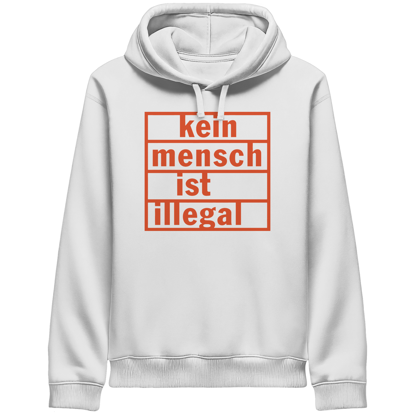 Kein Mensch ist illegal (Orange) - Hoodie mit Seitentaschen
