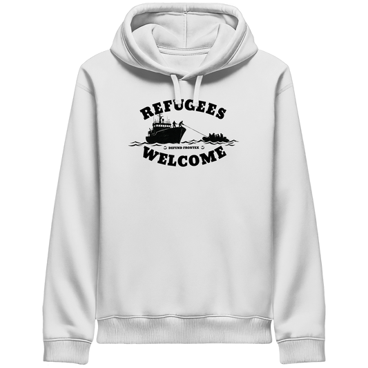 Refugees Welcome at sea (Schwarz) - Hoodie mit Seitentaschen