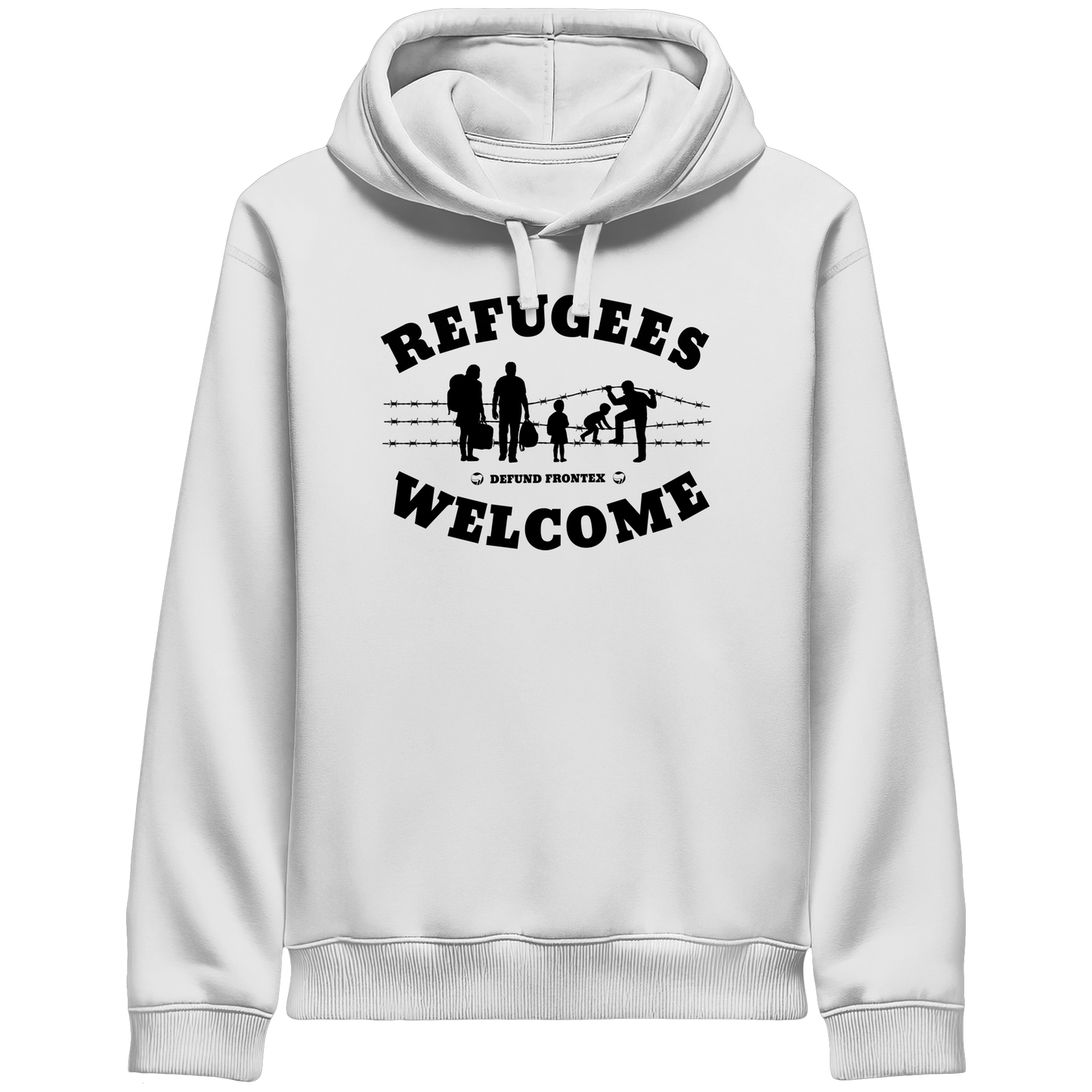 Refugees Welcome on land (Schwarz) - Hoodie mit Seitentaschen