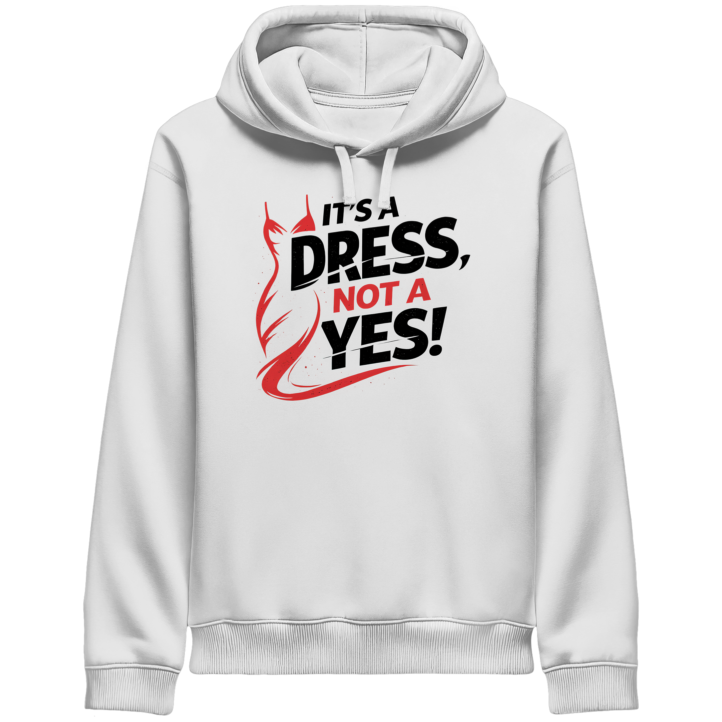 It's a dress, not a yes (Schwarz/rot) - Hoodie mit Seitentaschen