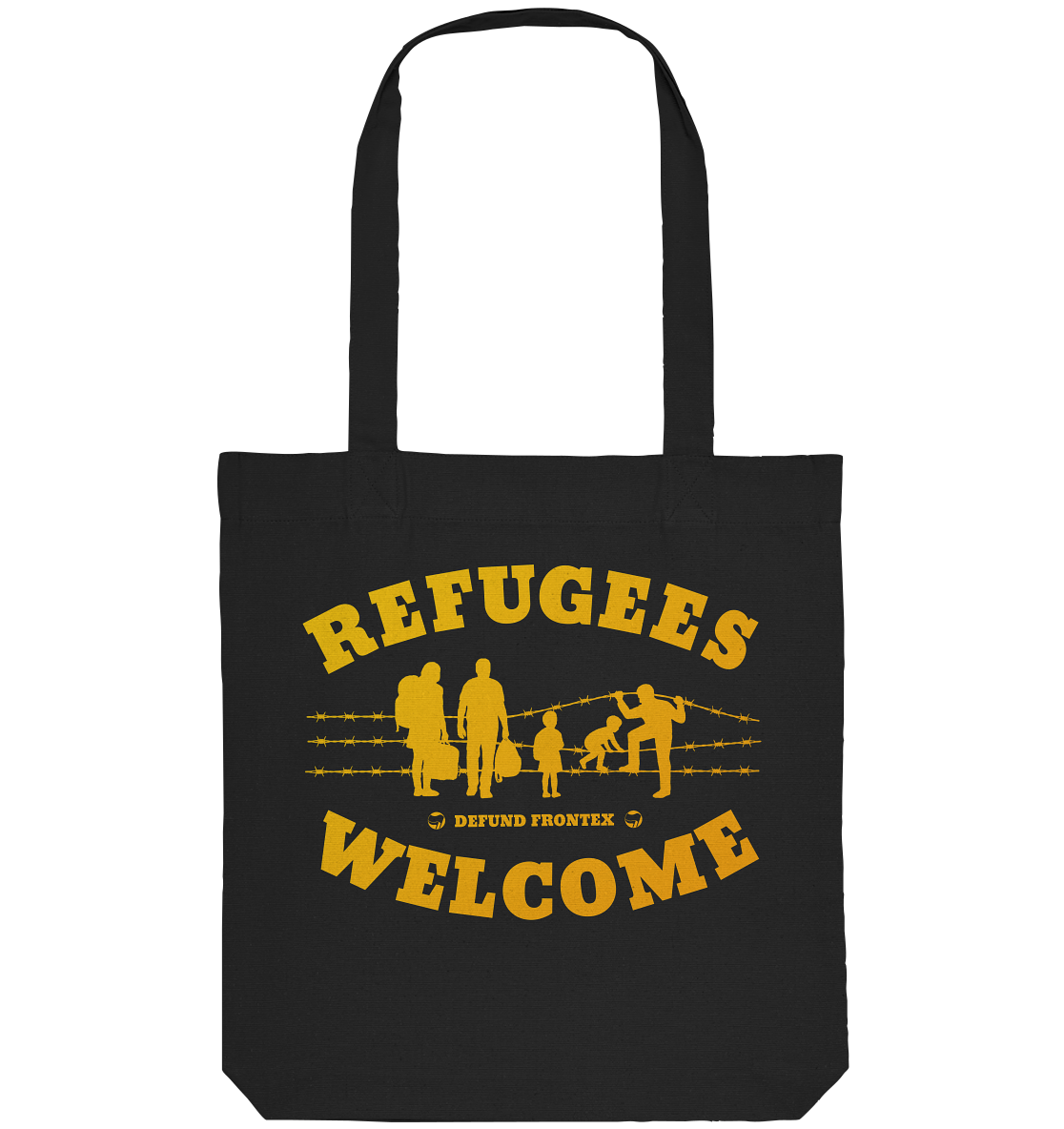 Refugees Welcome on land (Gelb-Orange) - Tragetasche