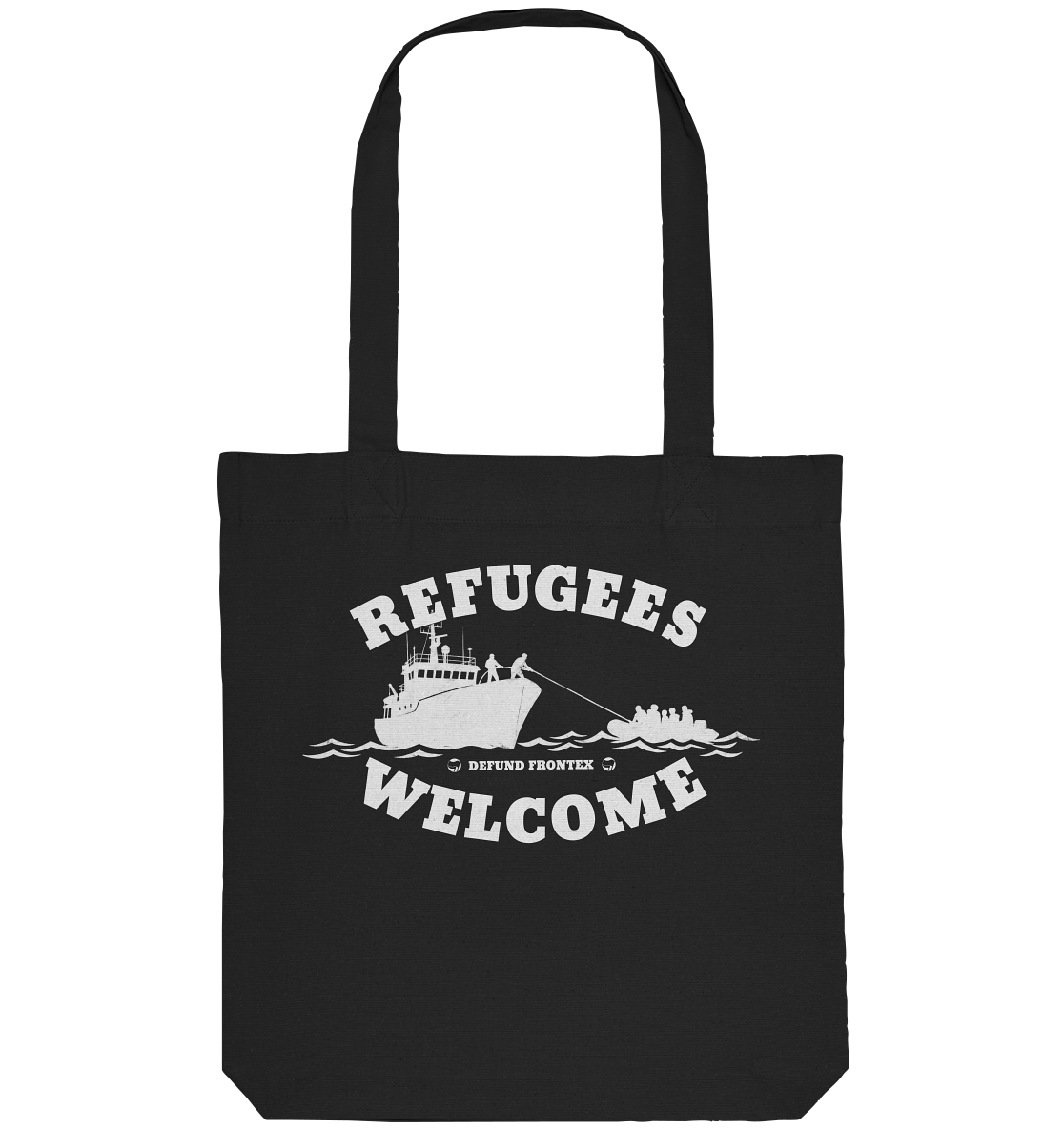 Refugees Welcome at sea (Weiß) - Tragetasche