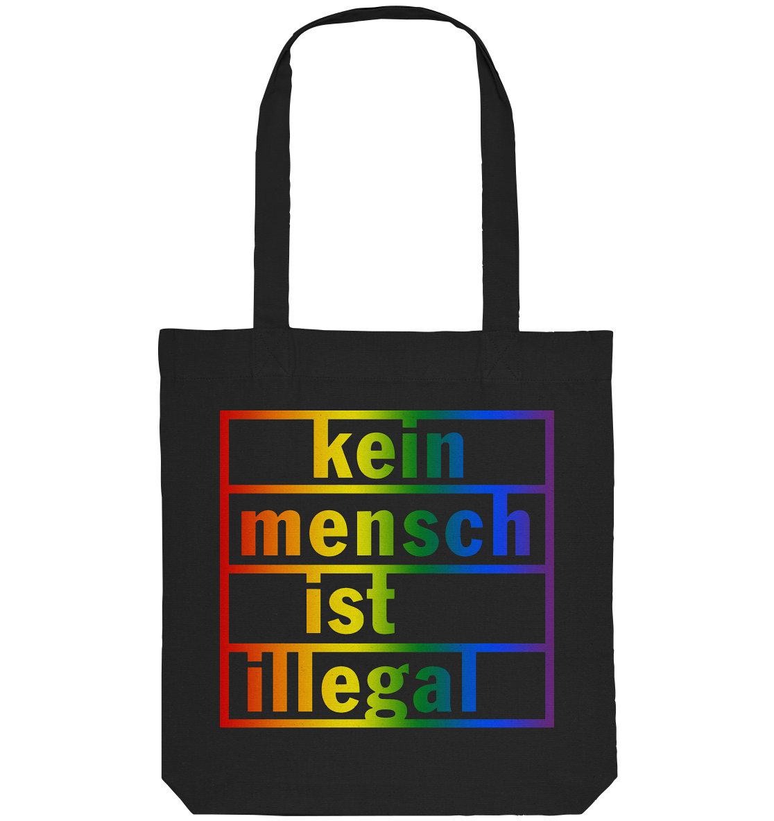 Kein Mensch ist illegal (Regenbogen) - Tragetasche