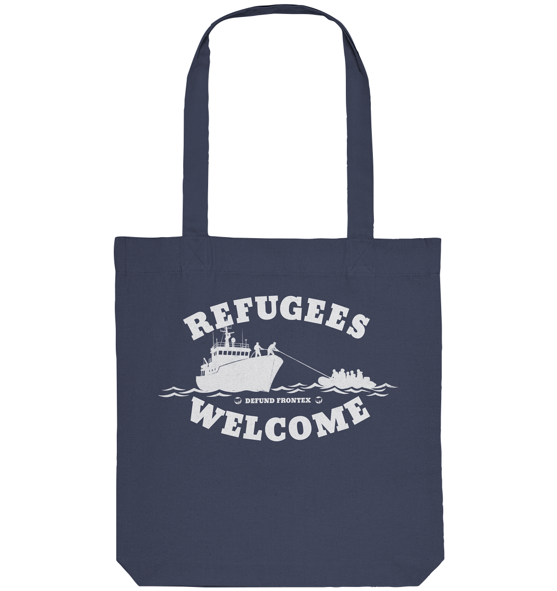 Refugees Welcome at sea (Weiß) - Tragetasche