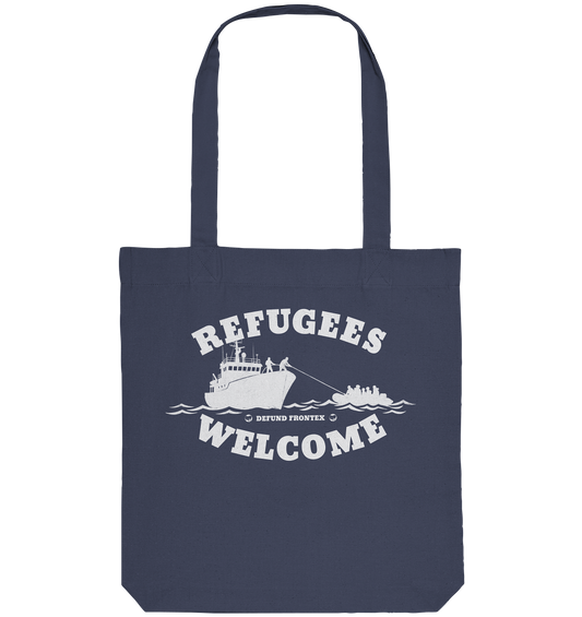 Refugees Welcome at sea (Weiß) - Tragetasche