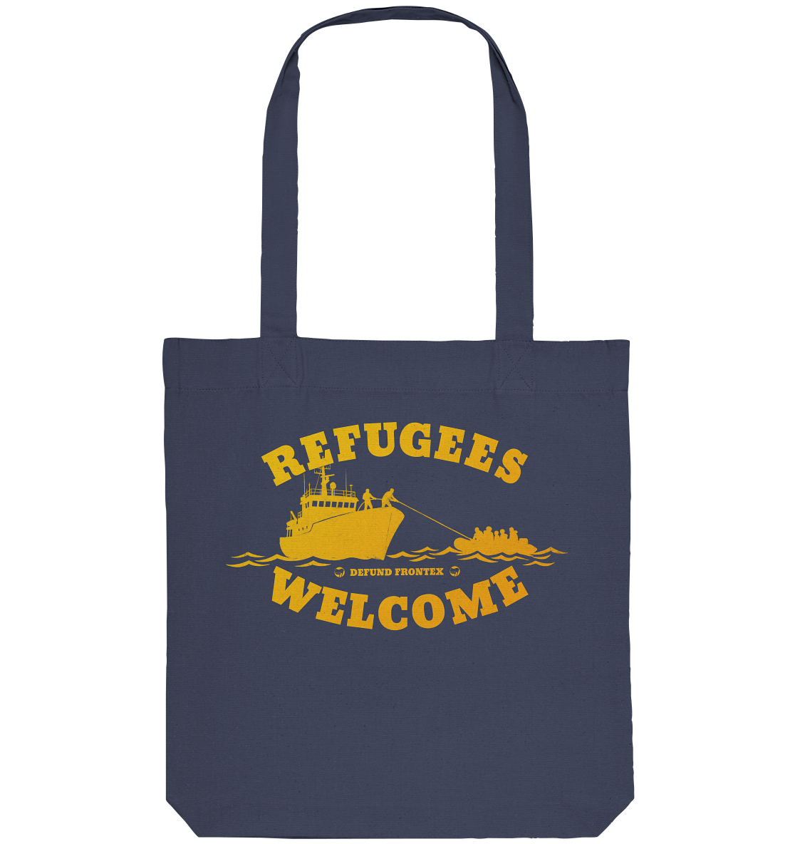 Refugees Welcome at sea (Gelb-Orange) - Tragetasche