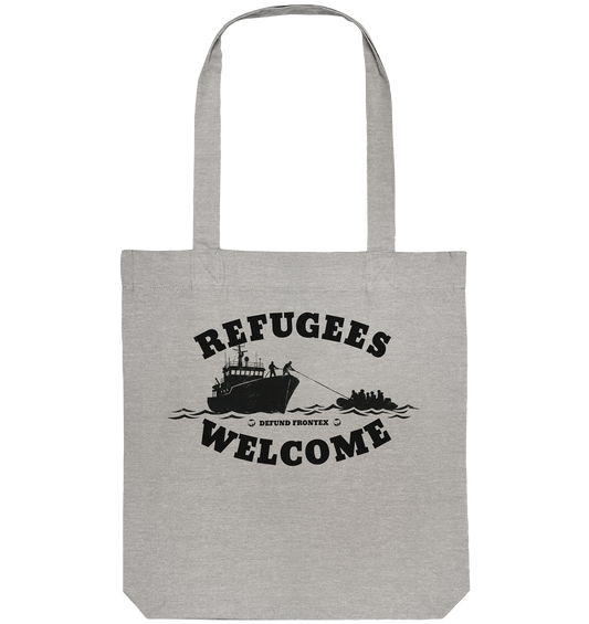 Refugees Welcome at sea (Schwarz) - Tragetasche