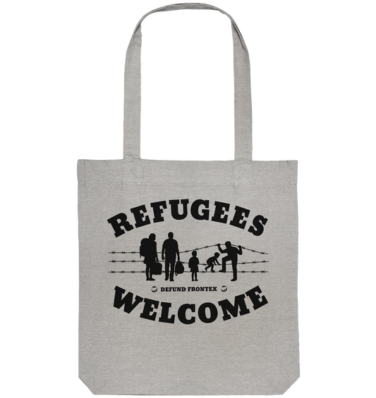 Refugees Welcome on land (Schwarz) - Tragetasche