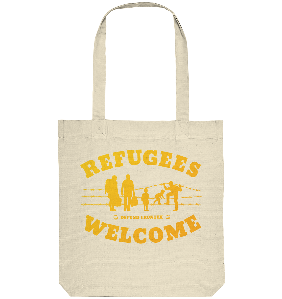 Refugees Welcome on land (Gelb-Orange) - Tragetasche