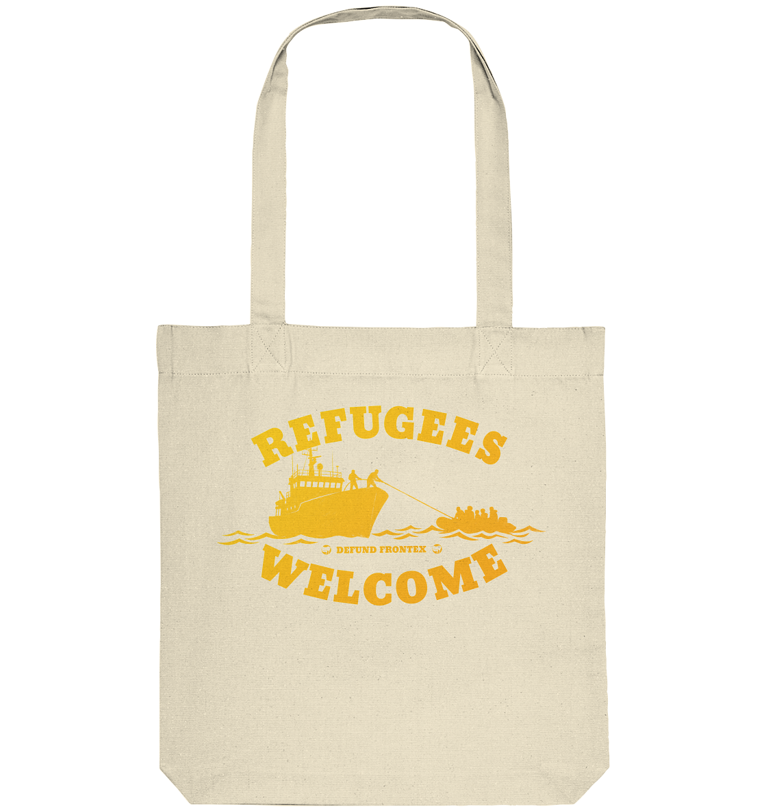 Refugees Welcome at sea (Gelb-Orange) - Tragetasche