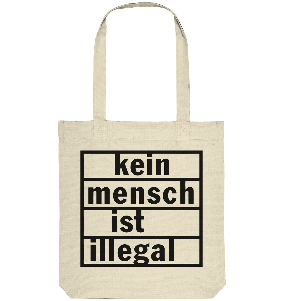 Kein Mensch ist illegal (Schwarz) - Tragetasche