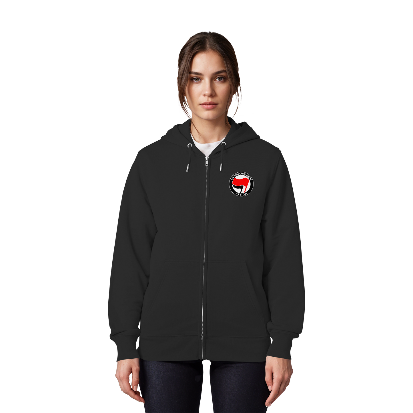 Antifaschistische Aktion (Kleiner Druck) - Hoodie mit Zipper