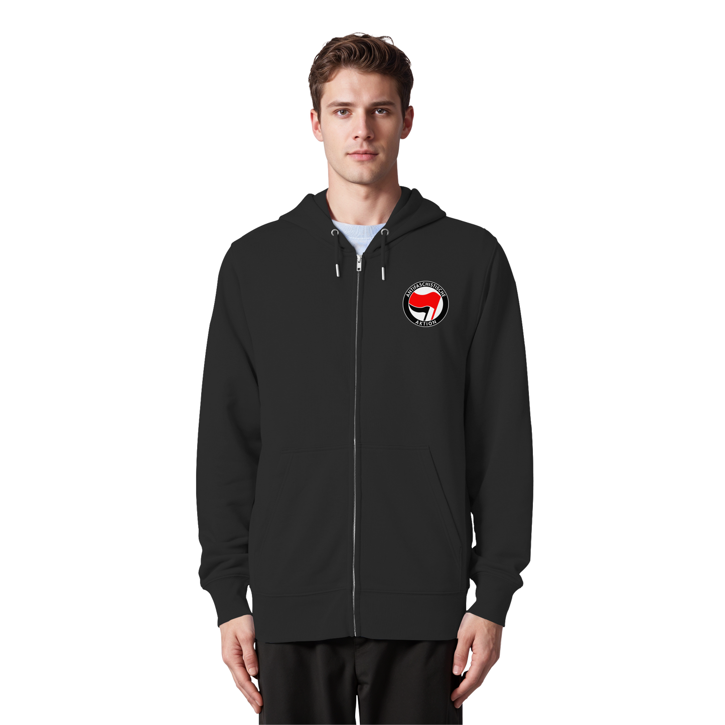 Antifaschistische Aktion (Kleiner Druck) - Hoodie mit Zipper