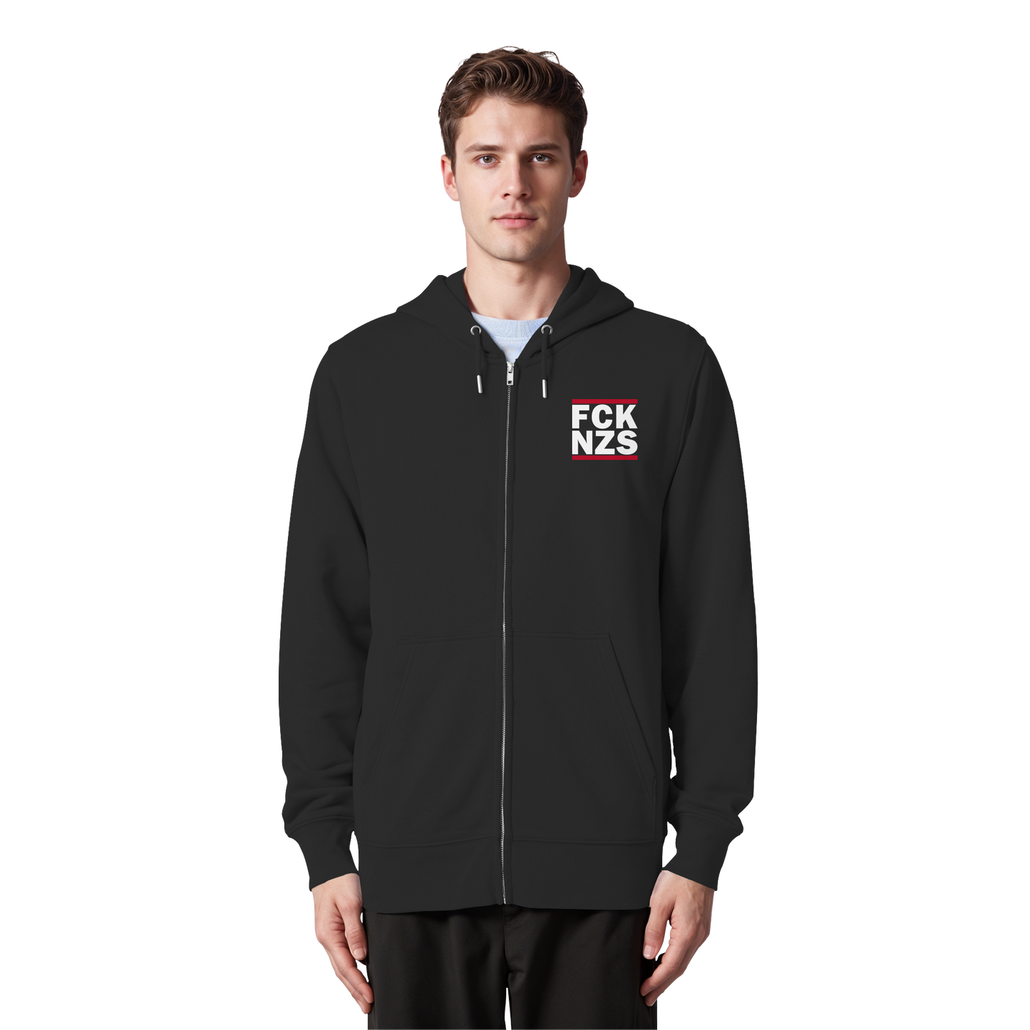 FCK NZS (Kleiner Druck) - Hoodie mit Zipper