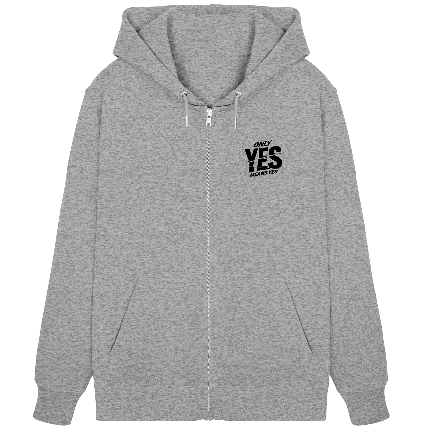 Only yes means yes (Schwarz; kleiner Druck) - Hoodie mit Zipper