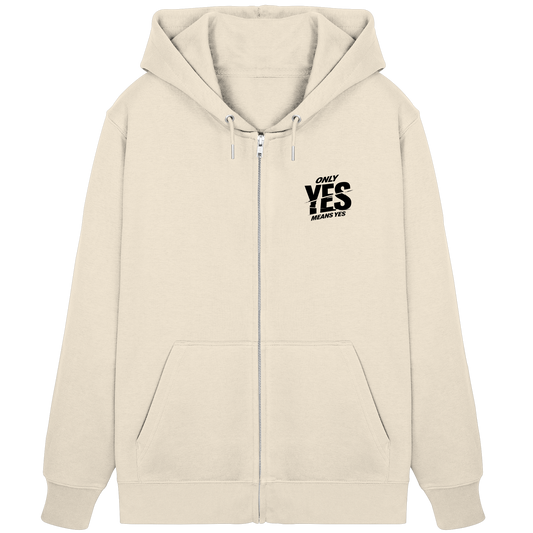 Only yes means yes (Schwarz; kleiner Druck) - Hoodie mit Zipper