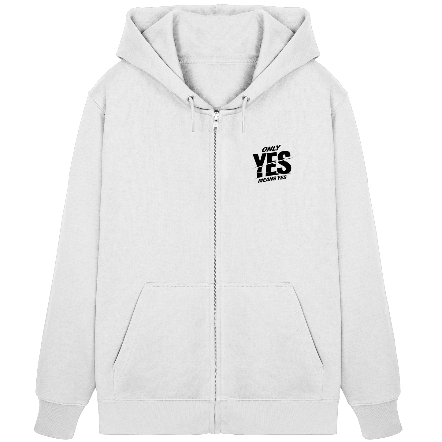 Only yes means yes (Schwarz; kleiner Druck) - Hoodie mit Zipper